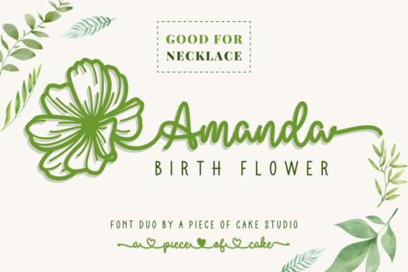 Amanda Birth Flower Duo: A Polished Script Font for Small Business Branding